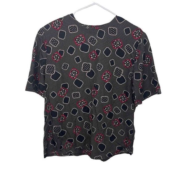 Vintage Pendleton Country Sophisticates Red Black Top Made in USA Rayon Size 16 - Picture 1 of 6